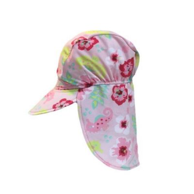 Banz Baby UV Flap Hat Pink Floral Swim Peak Baby Banz
